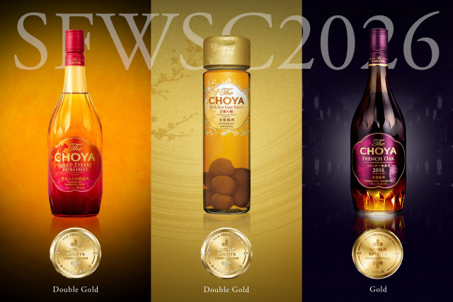 International Spirits Competition “SFWSC2026” CHOYA Have Won 2 DOUBLE GOLD Awards for “The CHOYA AGED 3 YEARS EXTRA FRUIT” & “The CHOYA GOLDEN UME FRUIT” and a GOLD Awards for “The CHOYA FRENCH OAK”